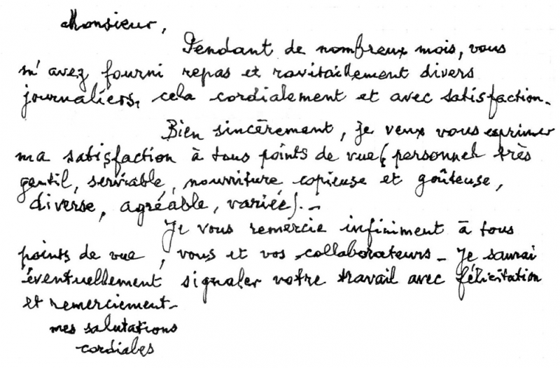 lettre de temoignage avis client Régalice repas domicile Montpellier